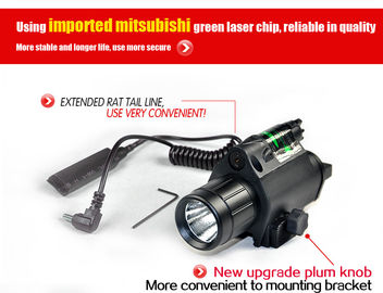 رؤية الليزر الخضراء و مصباح الكشاف LED Combo مع وجهة نظر بندقية Quick Rail Mount المزود